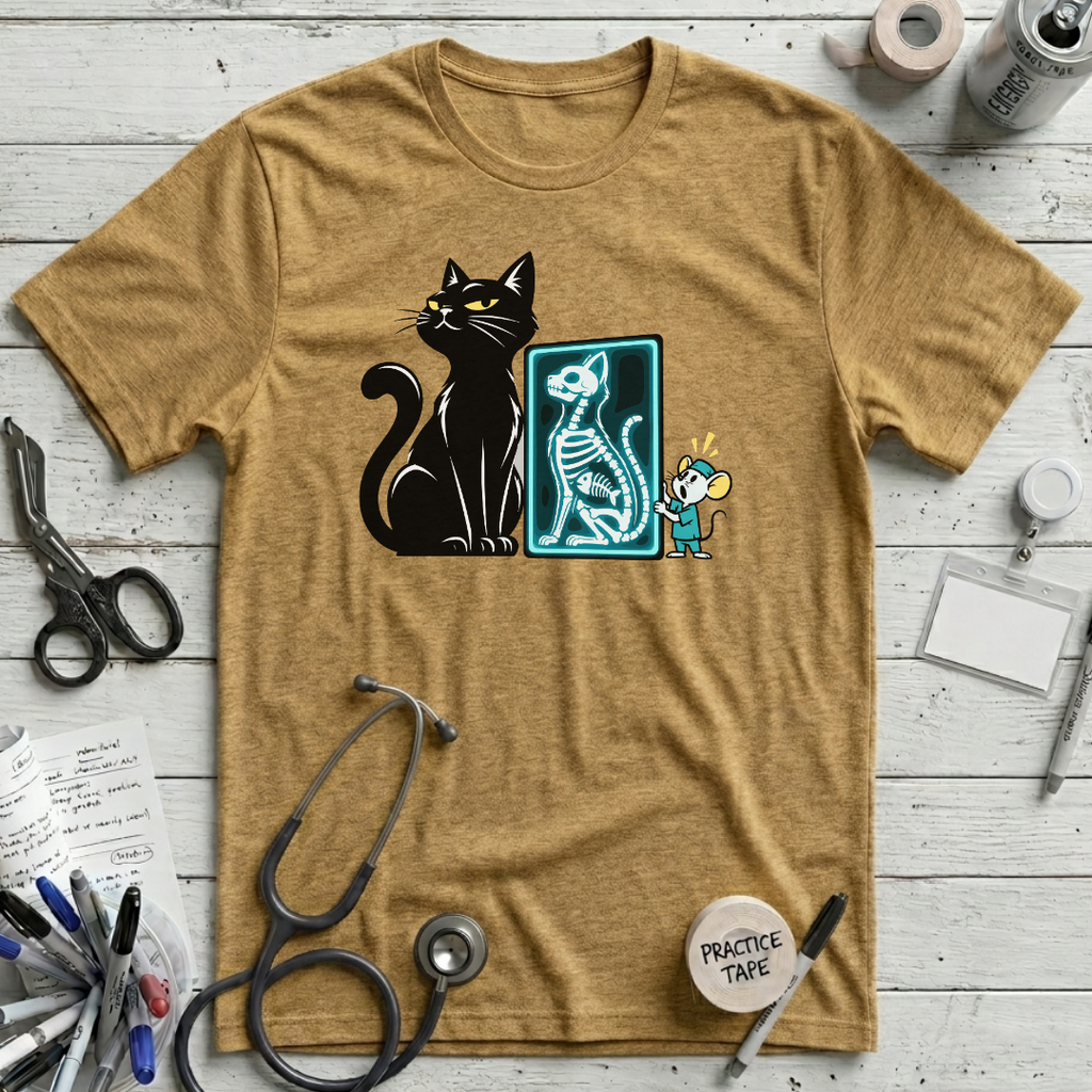 Cat X-Ray T-Shirt - Heather Mustard