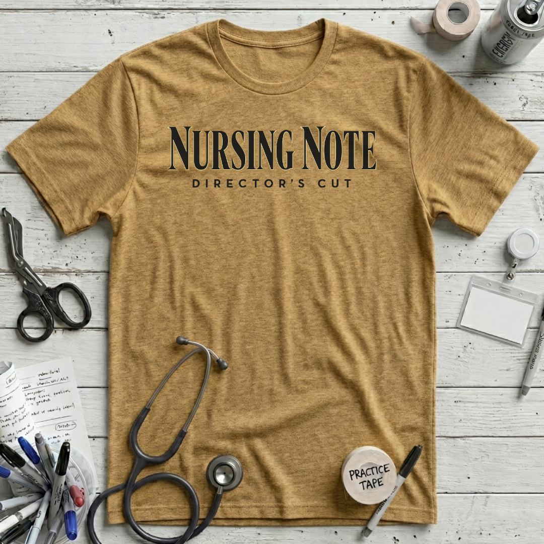 Nursing Note T-Shirt - Heather Mustard