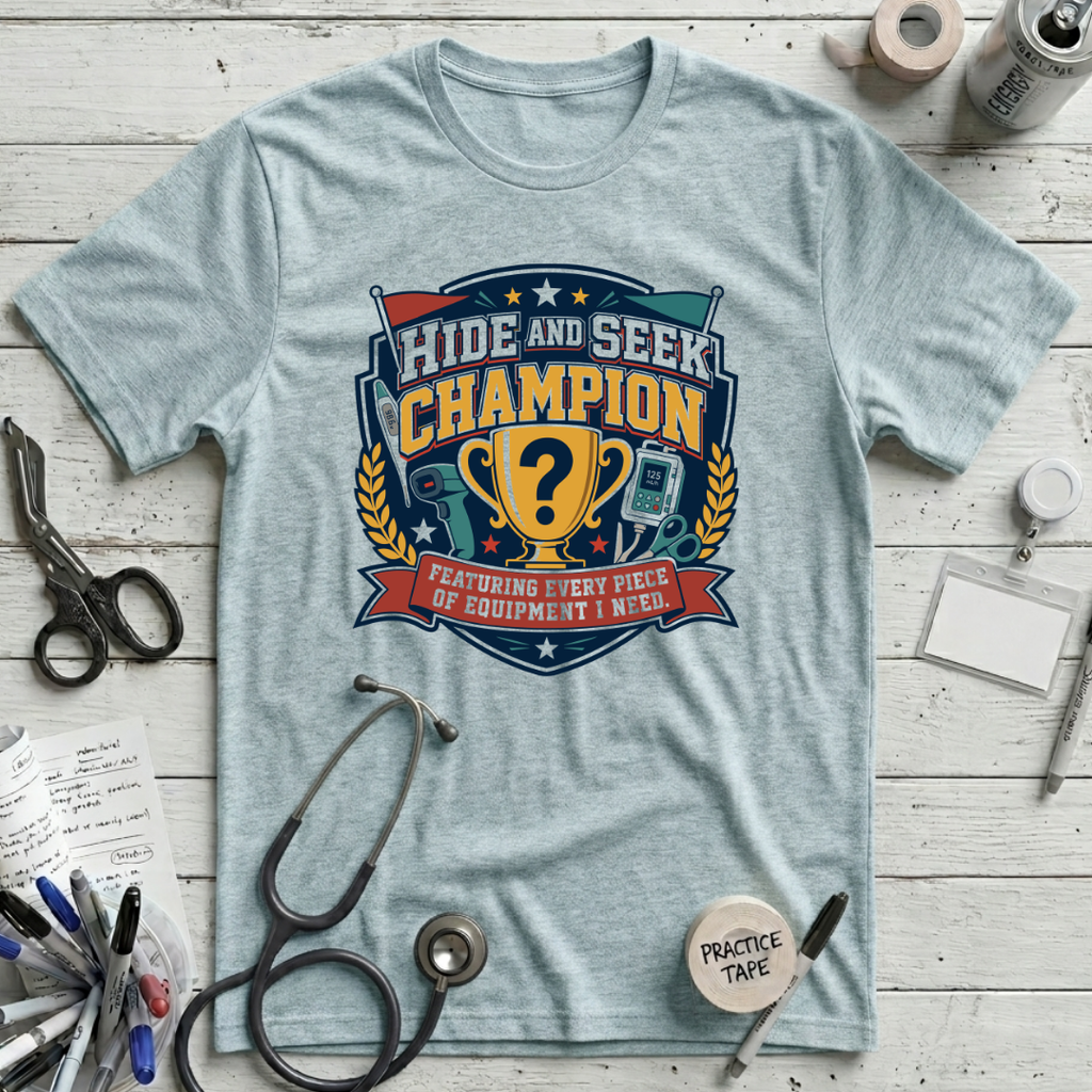Hide and Seek Champion T-Shirt - Heather Prism Ice Blue