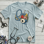 Stethoscope Roller Coaster T-Shirt - Heather Prism Ice Blue