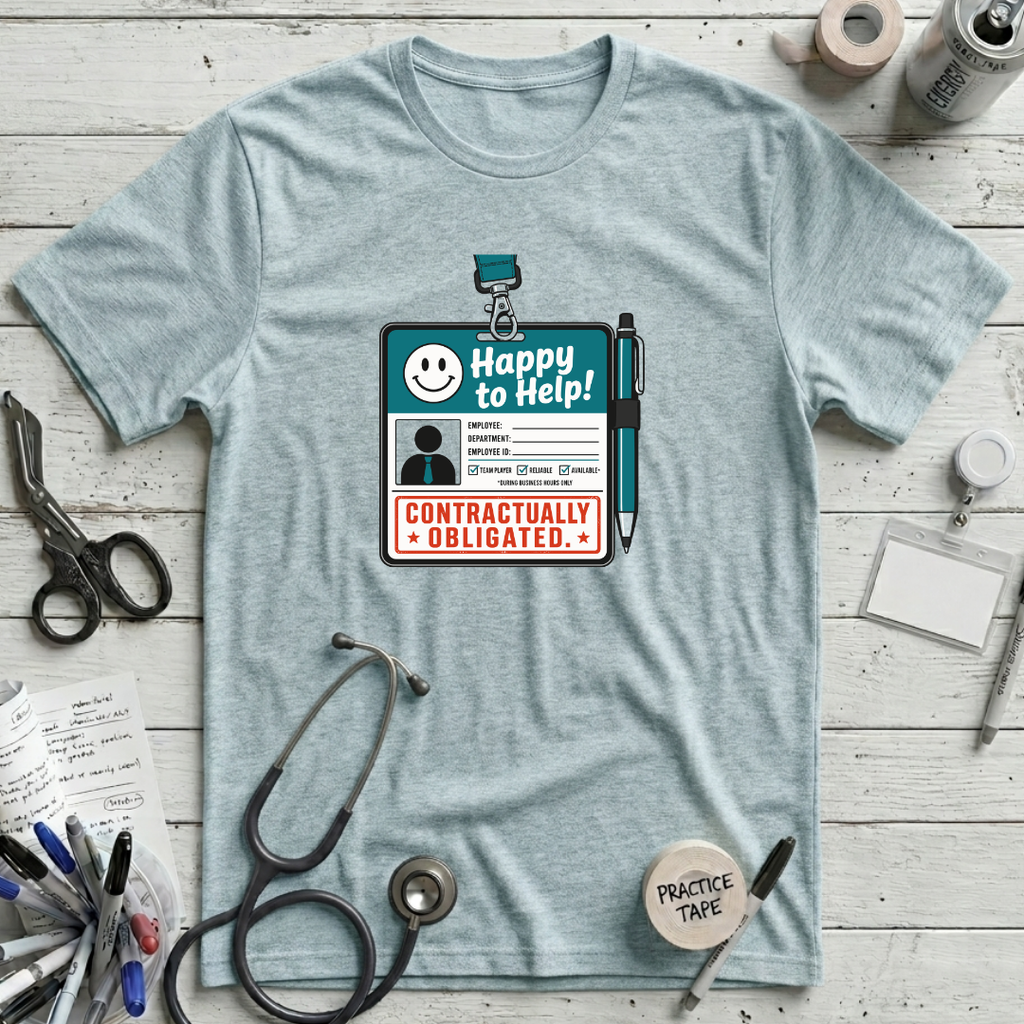 Happy to Help T-Shirt - Heather Prism Ice Blue