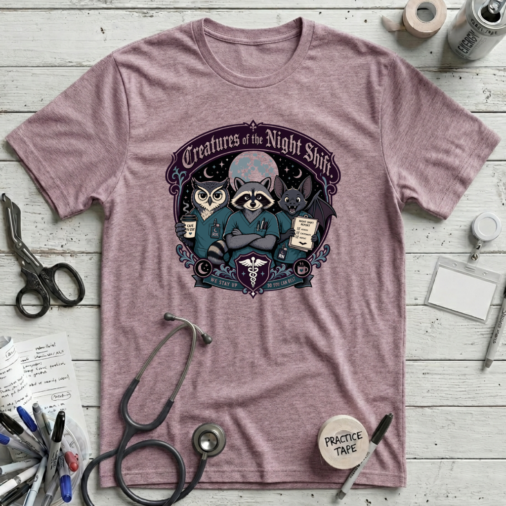 Creatures of the Night Shift T-Shirt - Heather Prism Lilac