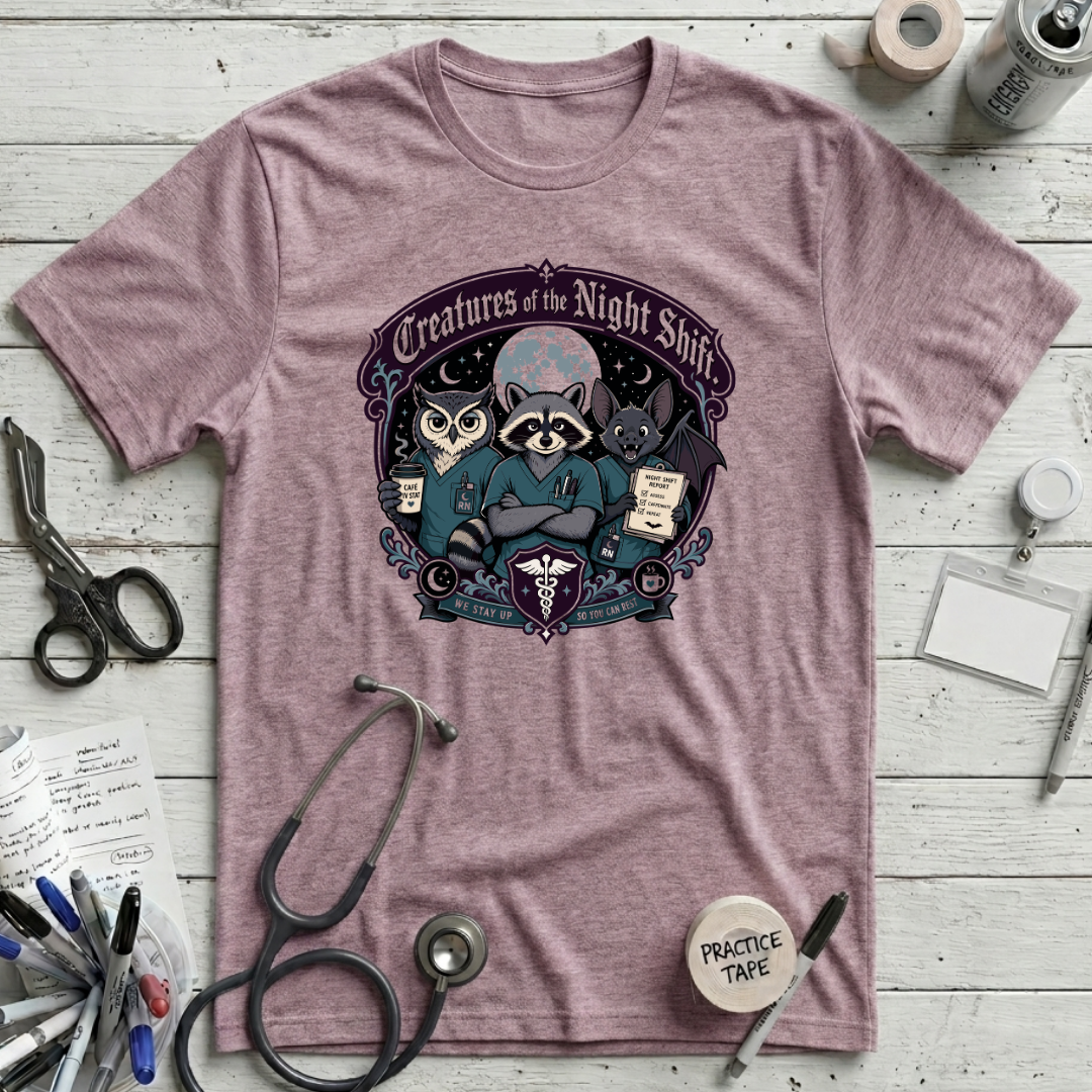 Creatures of the Night Shift T-Shirt - Heather Prism Lilac