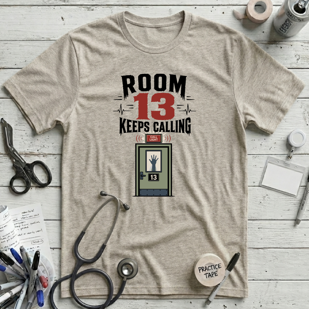 Room 13 Calling T-Shirt - Heather Prism Natural