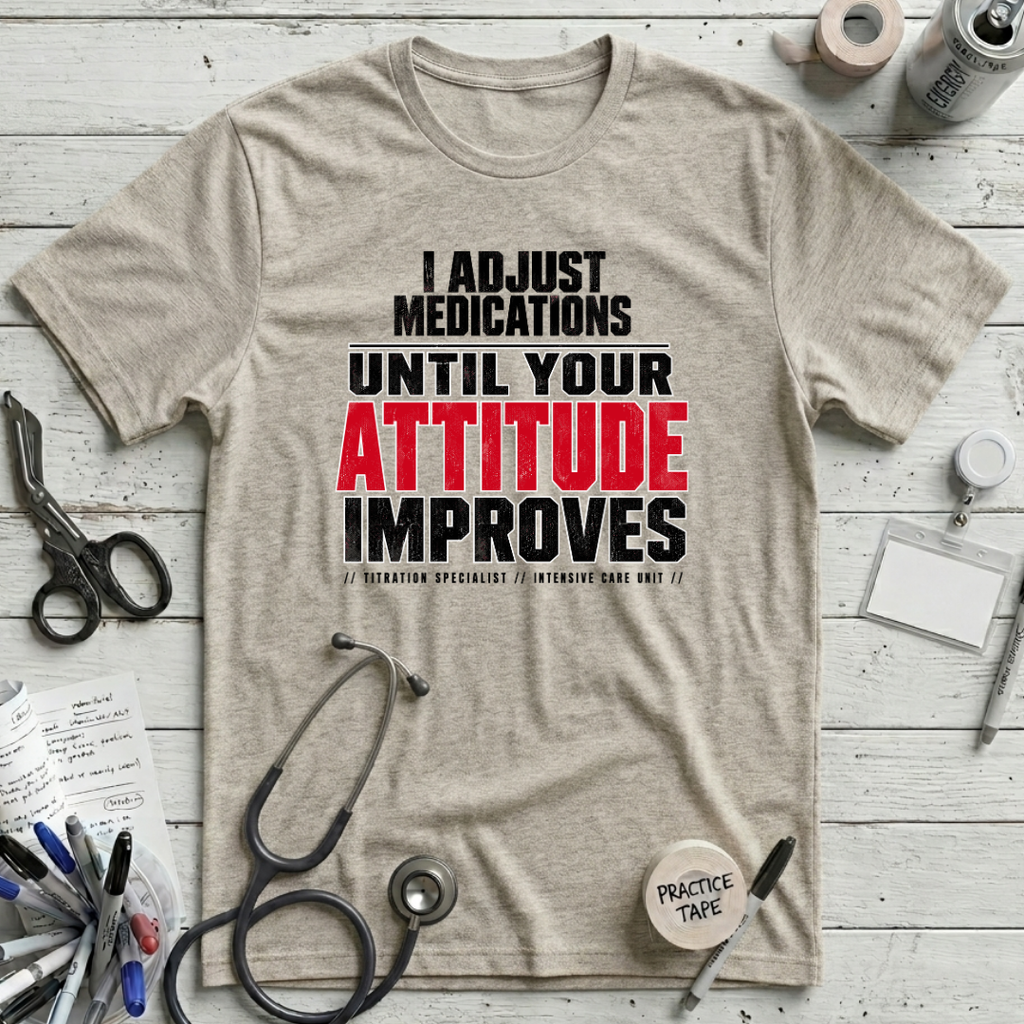 Adjust Medications T-Shirt - Heather Prism Natural
