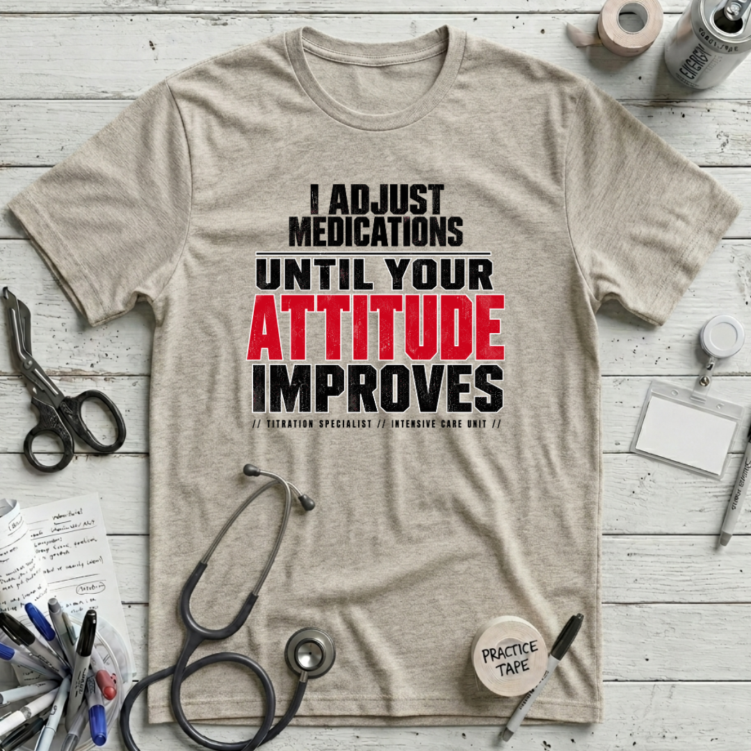 Adjust Medications T-Shirt - Heather Prism Natural