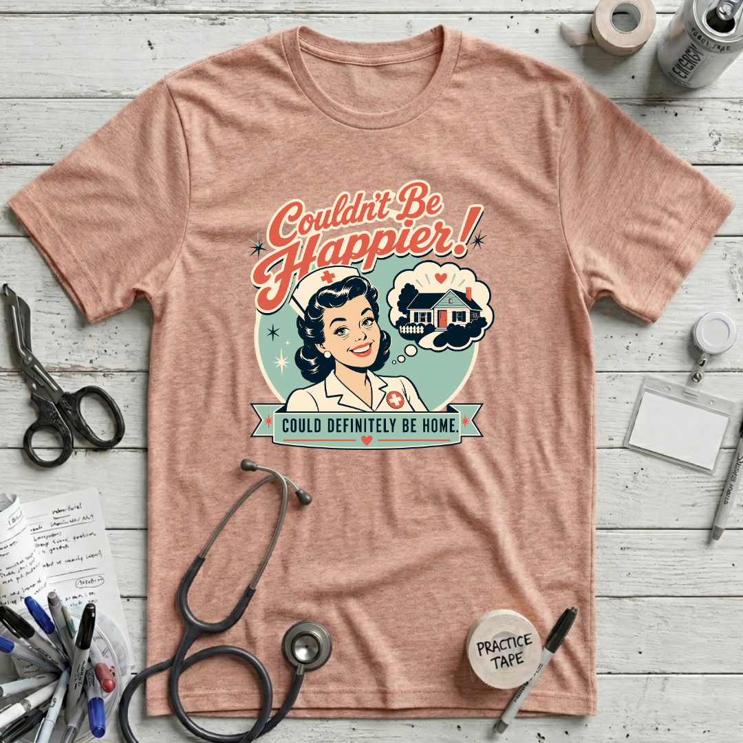 Couldn't Be Happier T-Shirt - Heather Prism Peach
