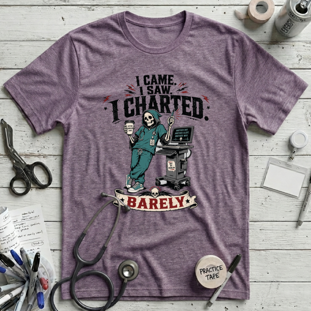 I Came I Saw I Charted T-Shirt - Heather Purple