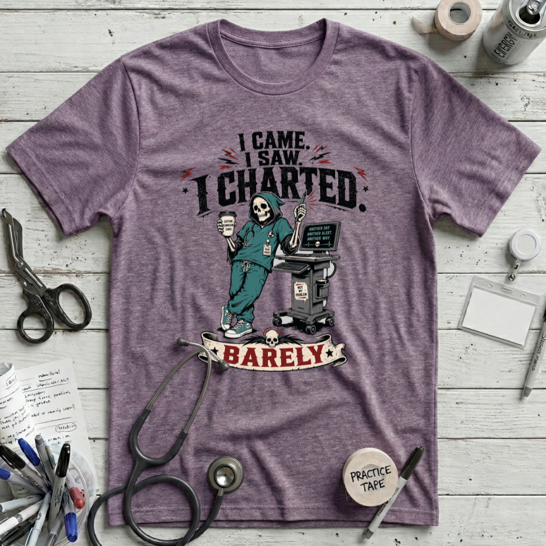 I Came I Saw I Charted T-Shirt - Heather Purple