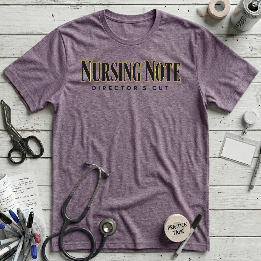 Nursing Note T-Shirt - Heather Purple