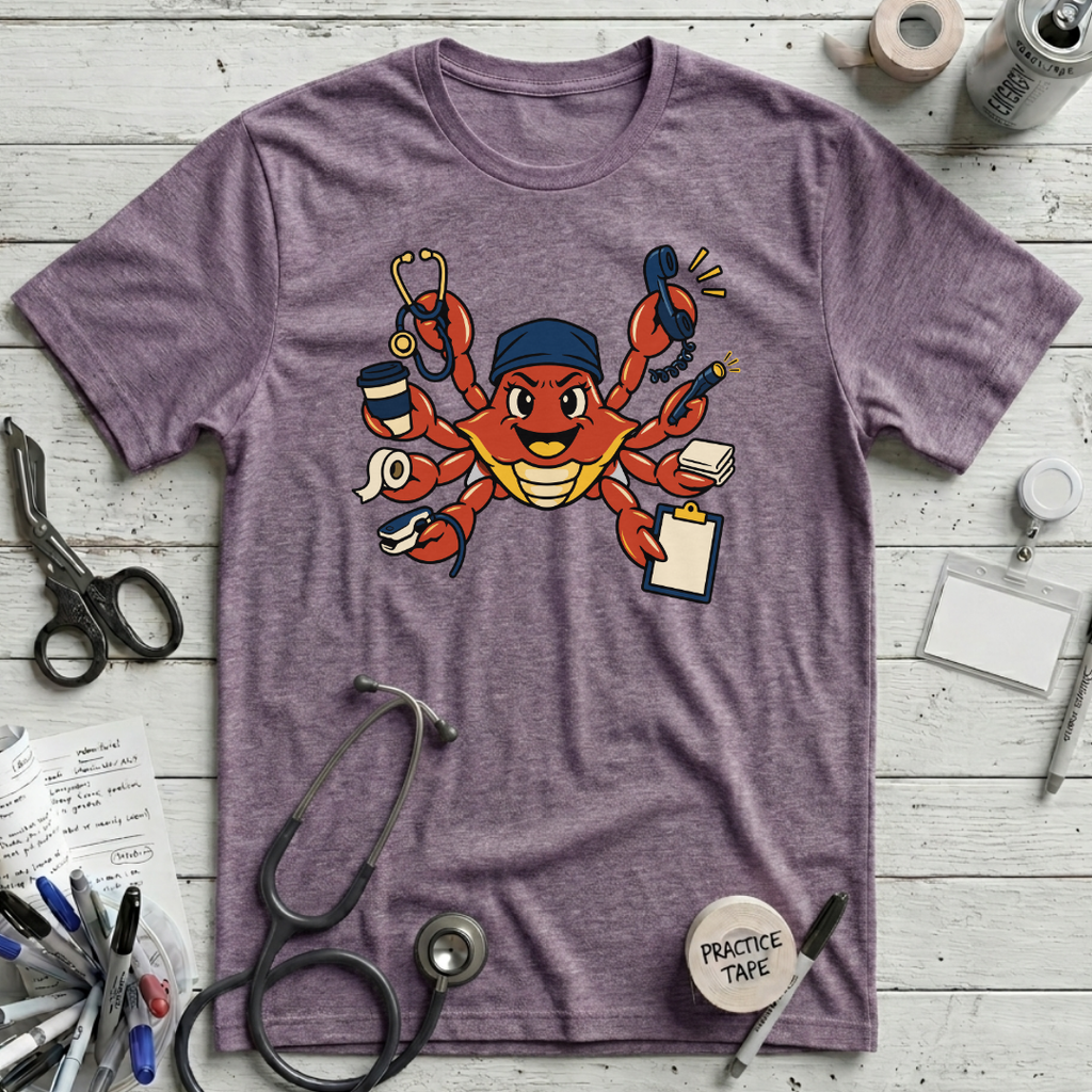 Busy Nurse Crab T-Shirt - Heather Purple