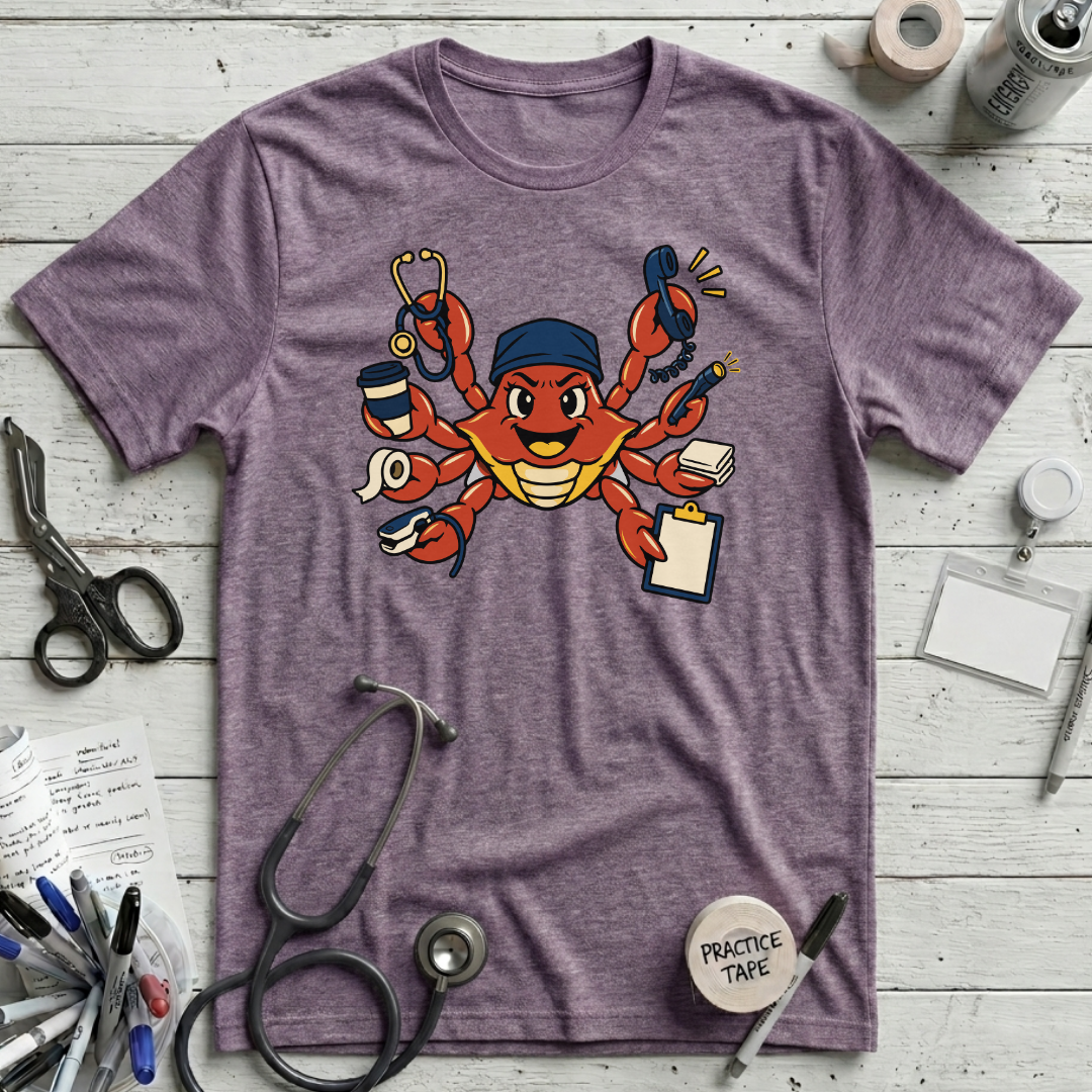 Busy Nurse Crab T-Shirt - Heather Purple