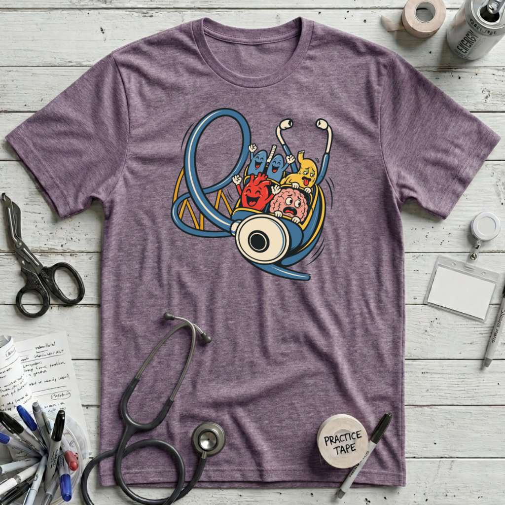 Stethoscope Roller Coaster T-Shirt - Heather Purple