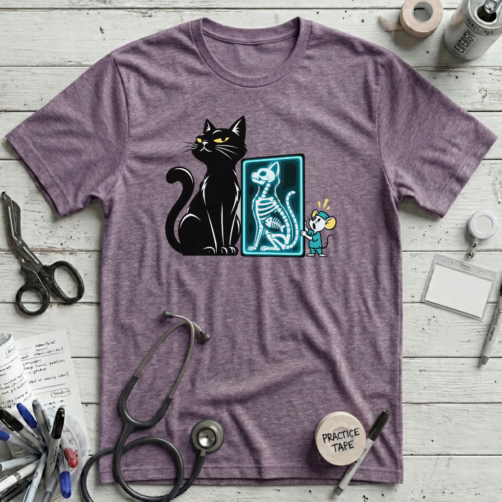 Cat X-Ray T-Shirt - Heather Purple