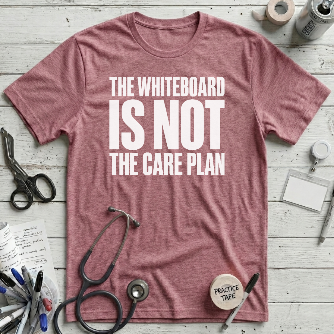 Whiteboard Care Plan T-Shirt - Heather Raspberry