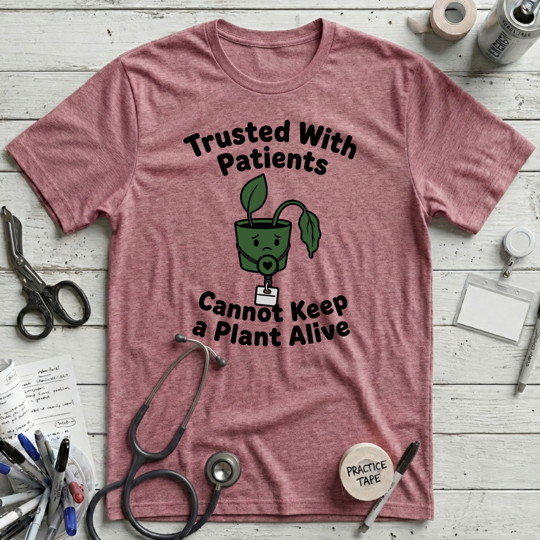 Patient Plant T-Shirt - Heather Raspberry