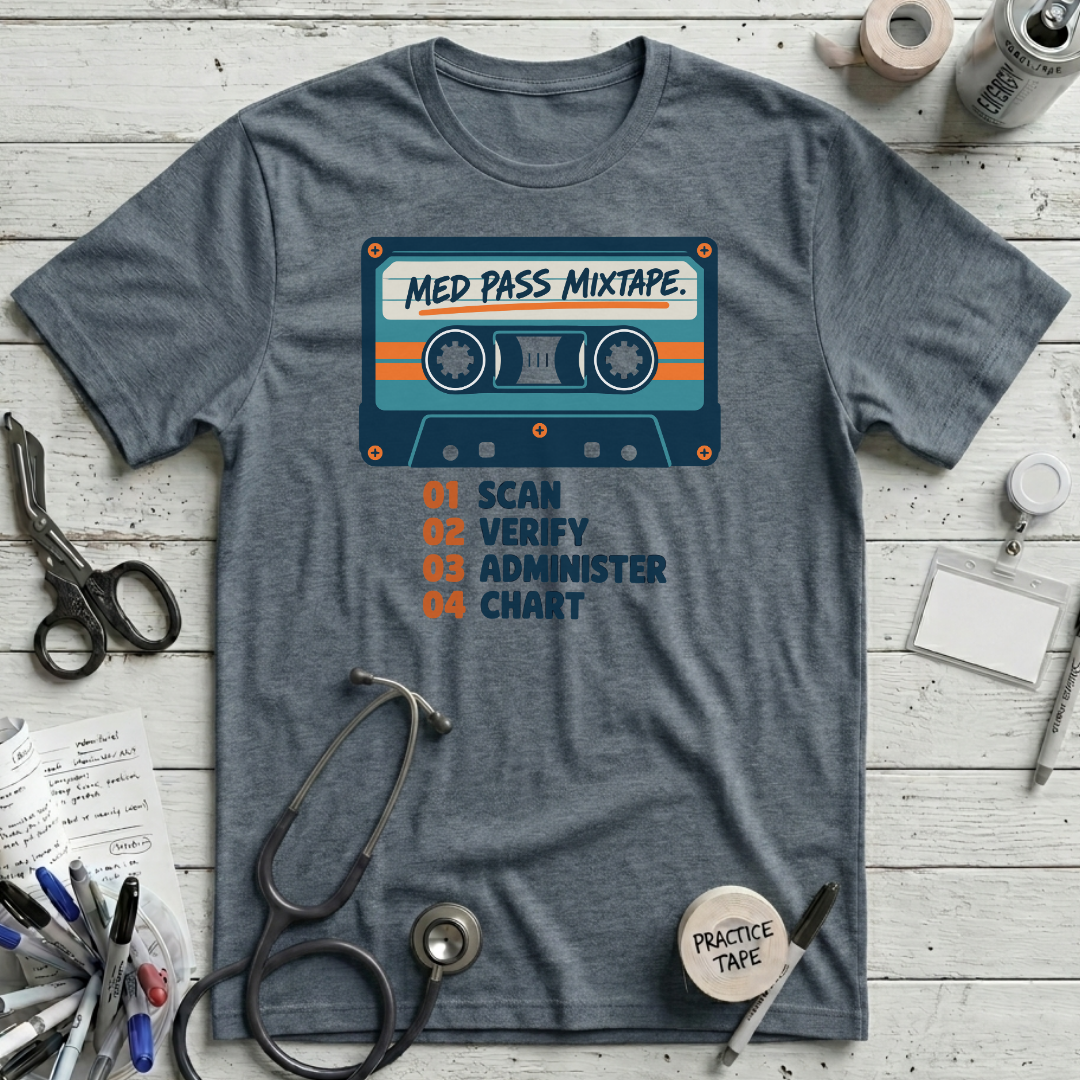Med Pass Mixtape T-Shirt - Heather Slate