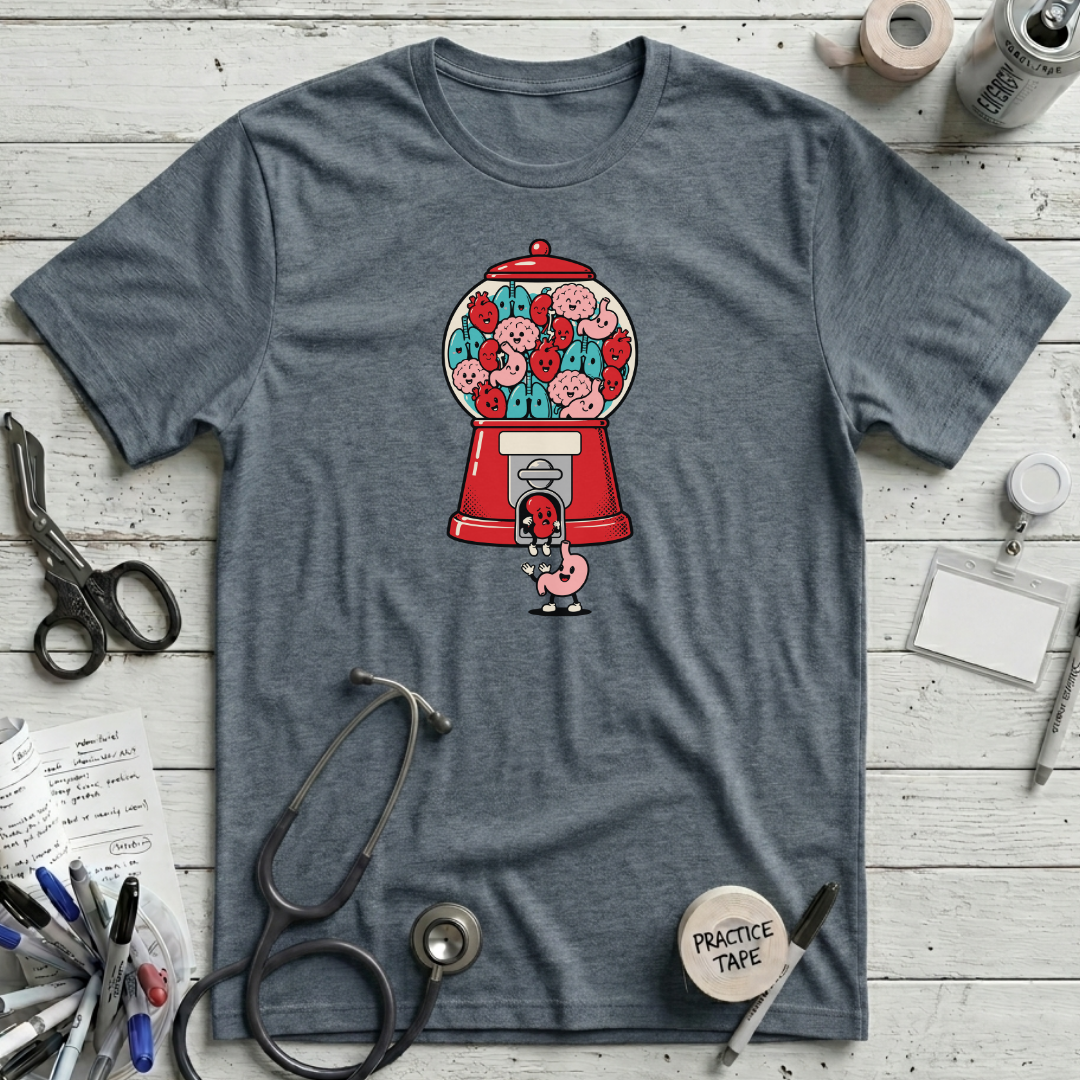 Organ Gumball Machine T-Shirt - Heather Slate