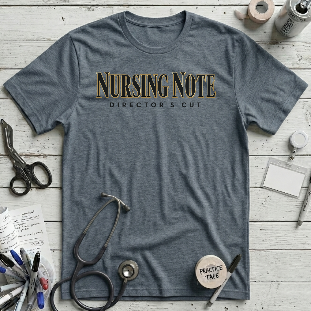 Nursing Note T-Shirt - Heather Slate