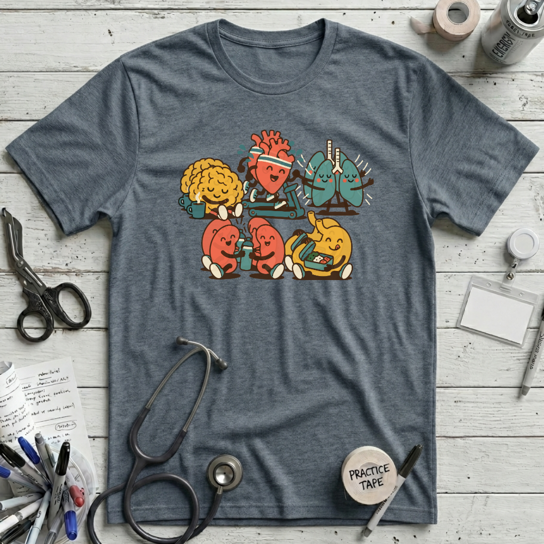 Organ Wellness Crew T-Shirt - Heather Slate
