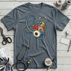 Stethoscope Roller Coaster T-Shirt - Heather Slate