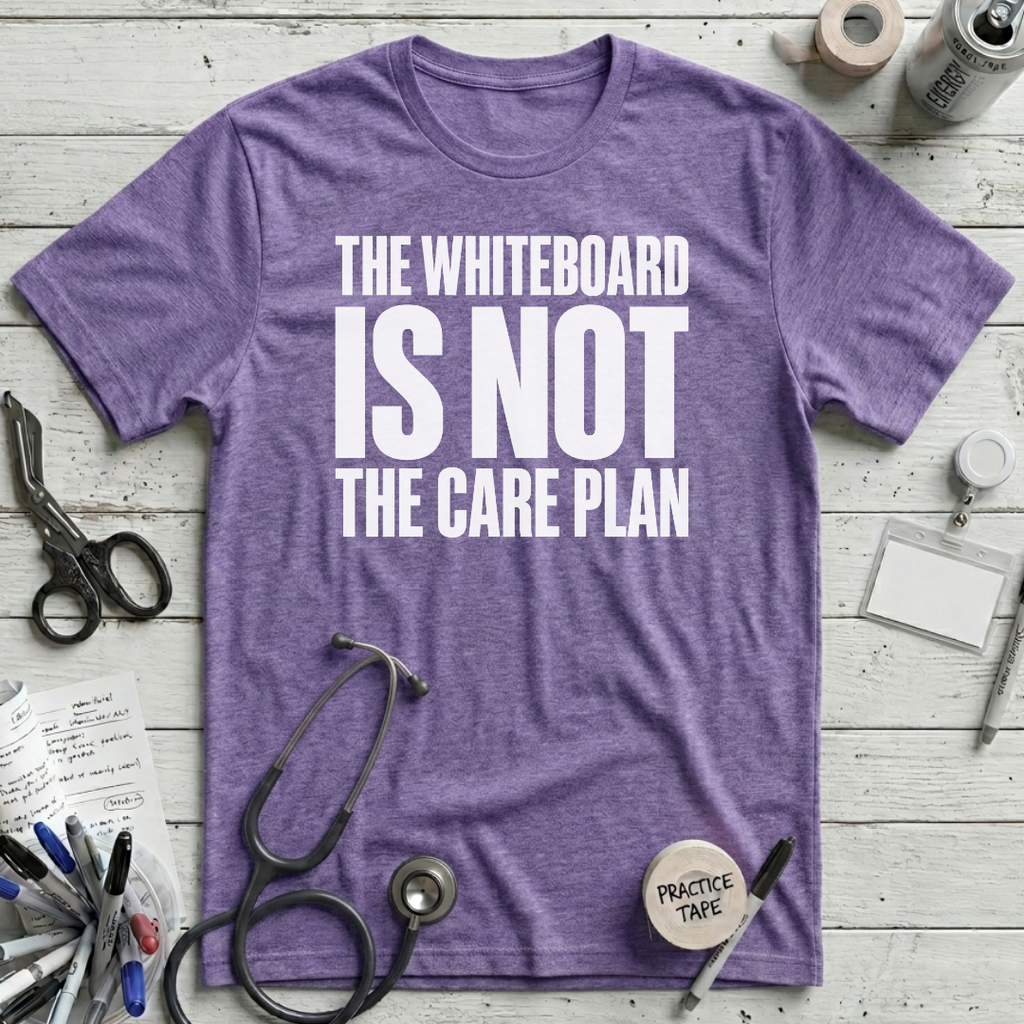 Whiteboard Care Plan T-Shirt - Heather Team Purple