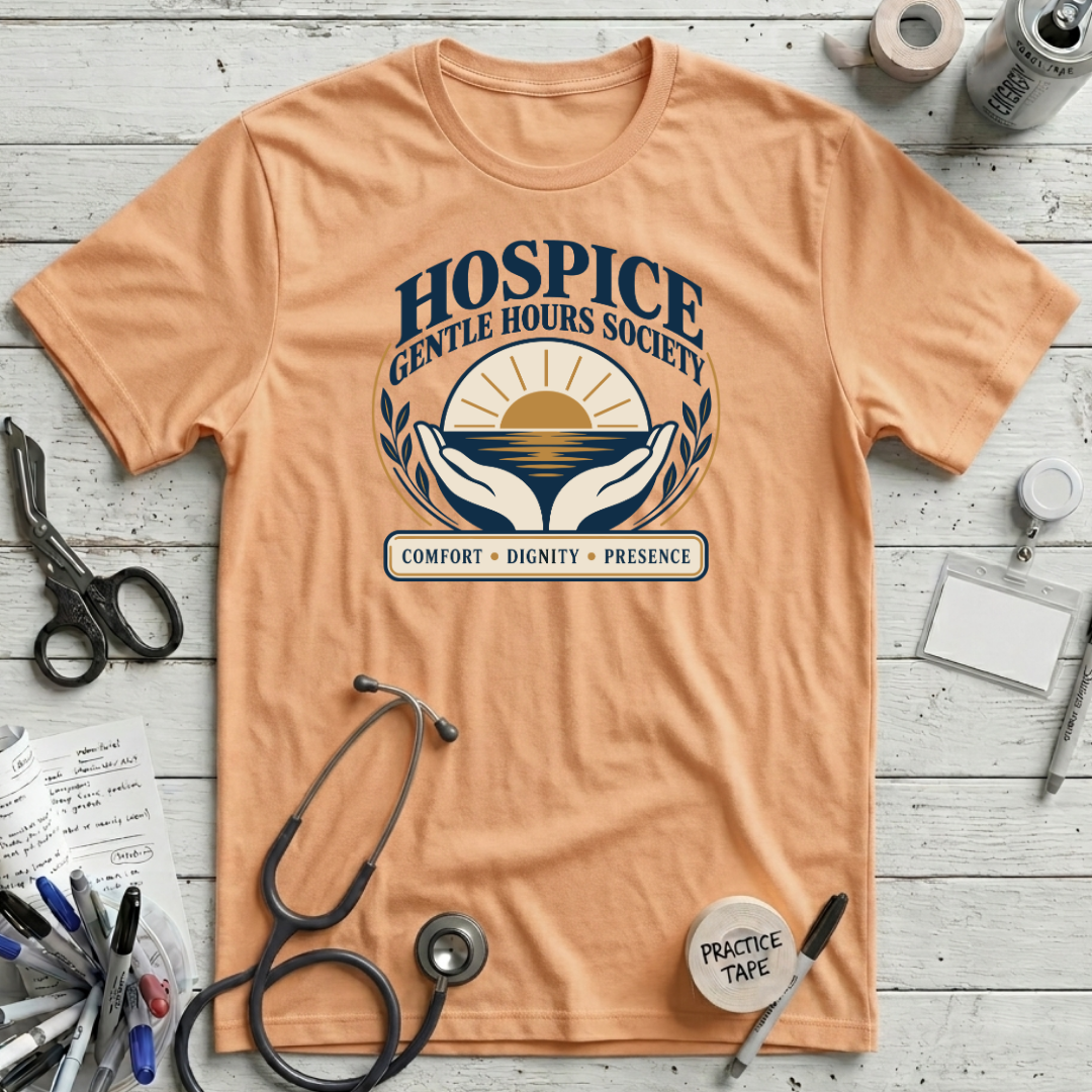 Hospice Gentle Hours T-Shirt - Peach