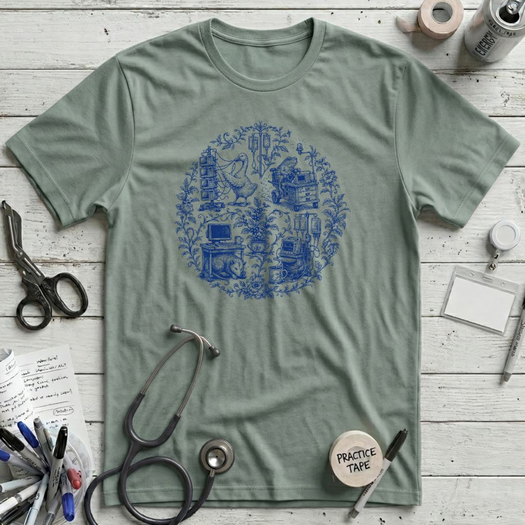 ICU Menagerie T-Shirt - Dusty Blue