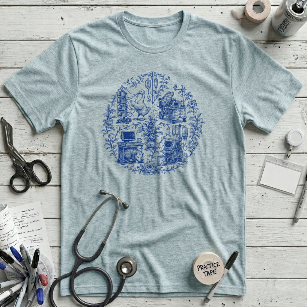 ICU Menagerie T-Shirt - Heather Prism Ice Blue