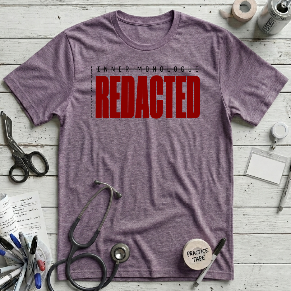 Inner Monologue Redacted T-Shirt - Heather Purple