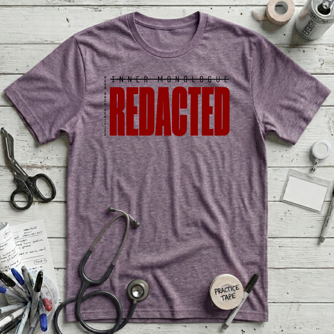 Inner Monologue Redacted T-Shirt - Heather Purple