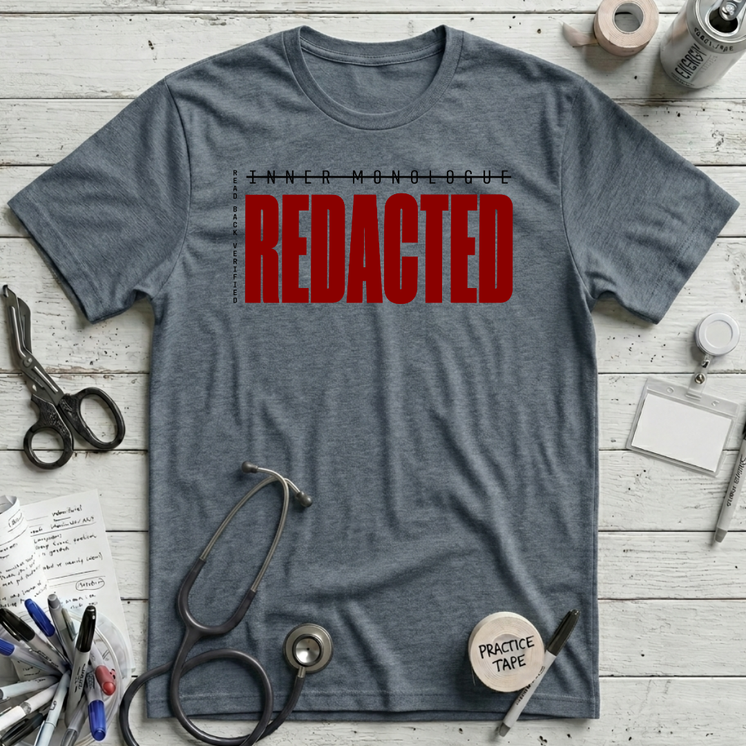 Inner Monologue Redacted T-Shirt - Heather Slate
