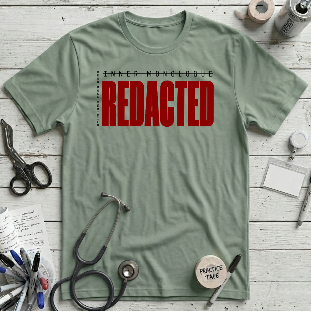 Inner Monologue Redacted T-Shirt - Sage
