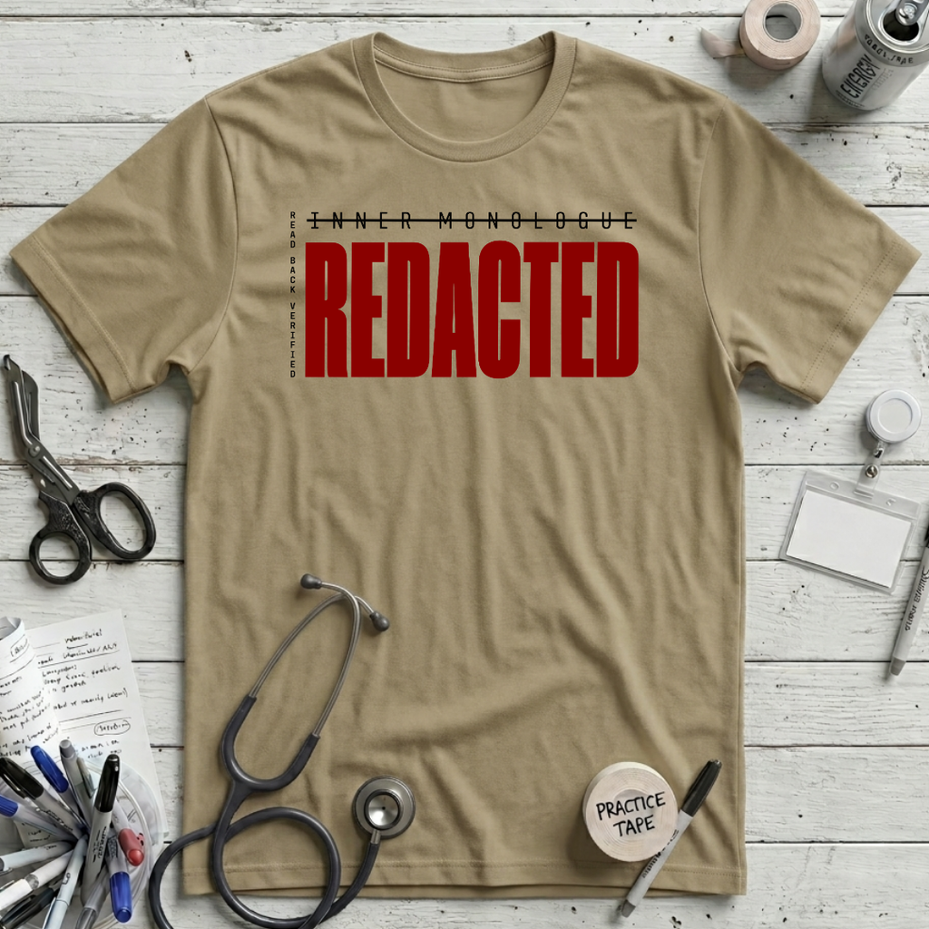 Inner Monologue Redacted T-Shirt - Tan