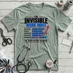 Invisible Work Index T-Shirt - Heather Prism Dusty Blue
