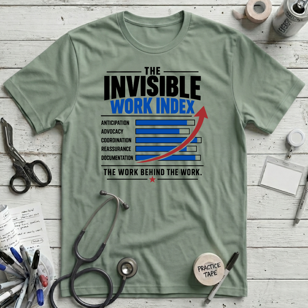 Invisible Work Index T-Shirt - Sage