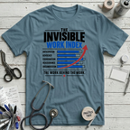 Invisible Work Index T-Shirt - Steel Blue