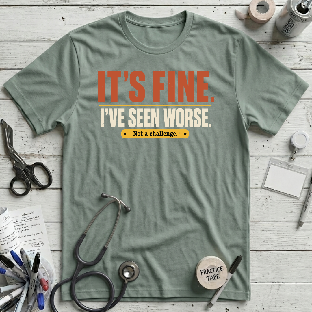 It's Fine T-Shirt - Dusty Blue
