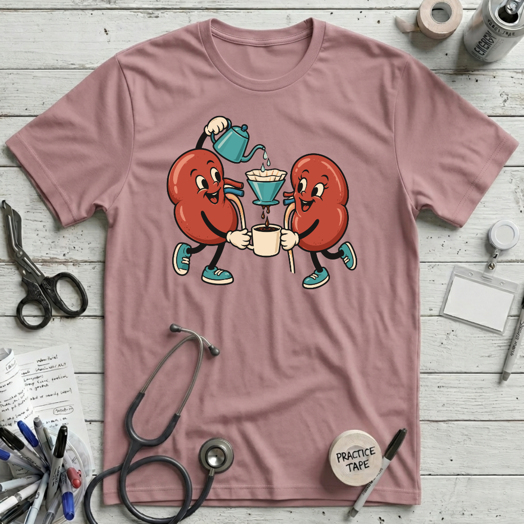 Kidney Coffee Crew T-Shirt - Orchid