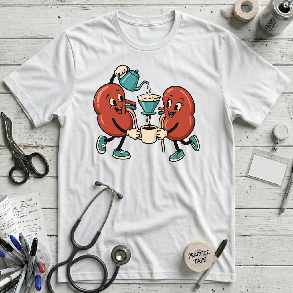 Kidney Coffee Crew T-Shirt - White