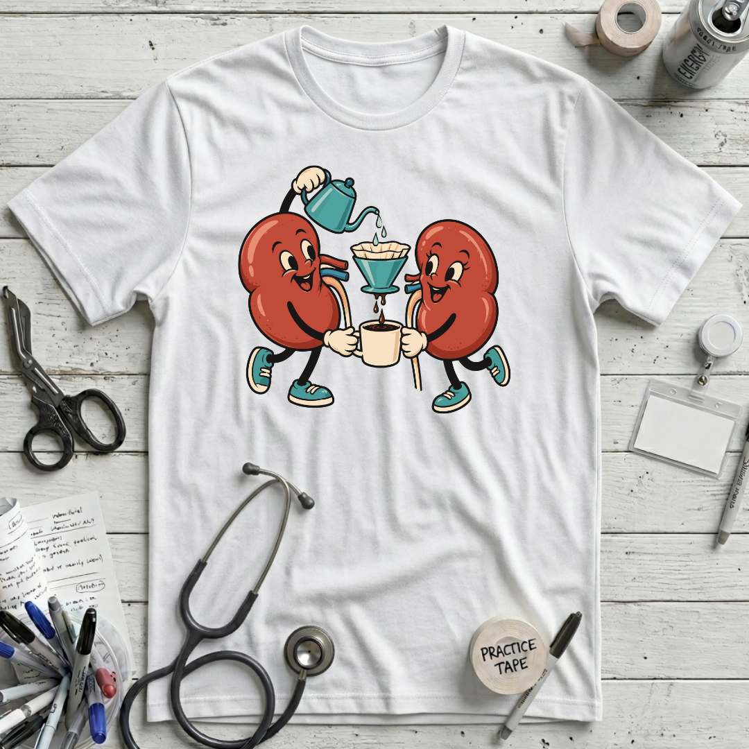 Kidney Coffee Crew T-Shirt - White