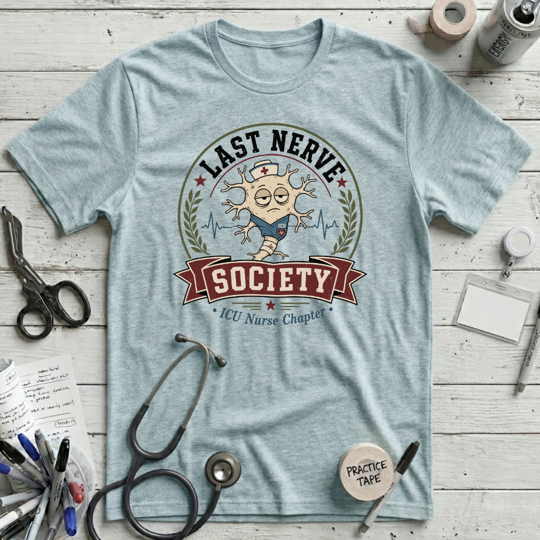 Last Nerve Society T-Shirt - Heather Prism Ice Blue