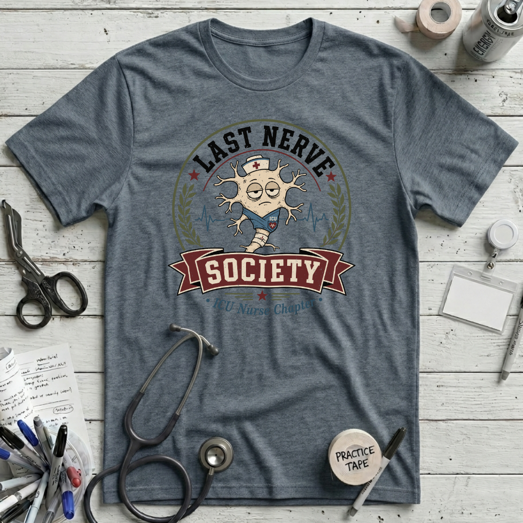 Last Nerve Society T-Shirt - Heather Slate