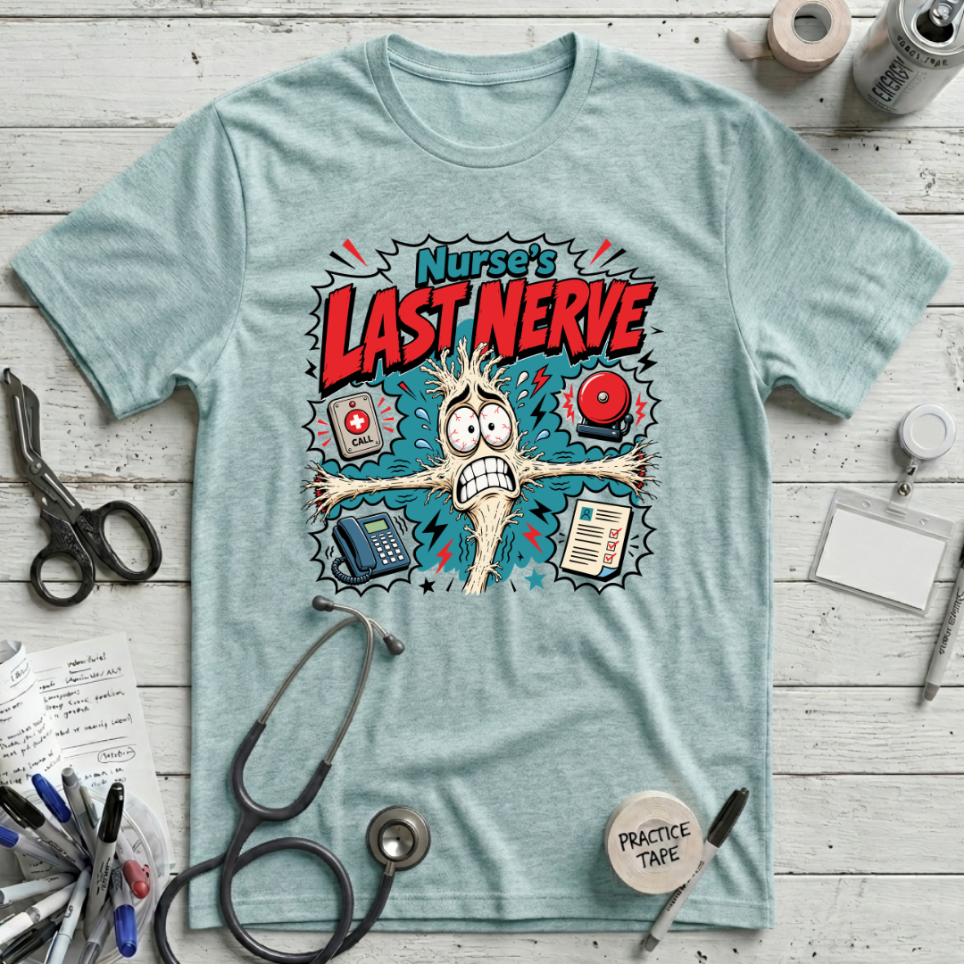Last Nerve T-Shirt - Heather Ice Blue