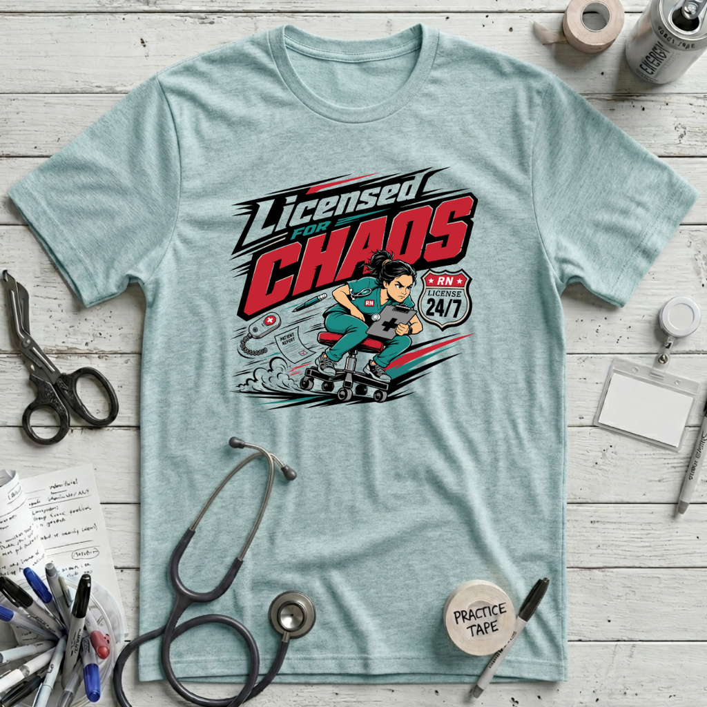 Licensed for Chaos T-Shirt - Heather Ice Blue