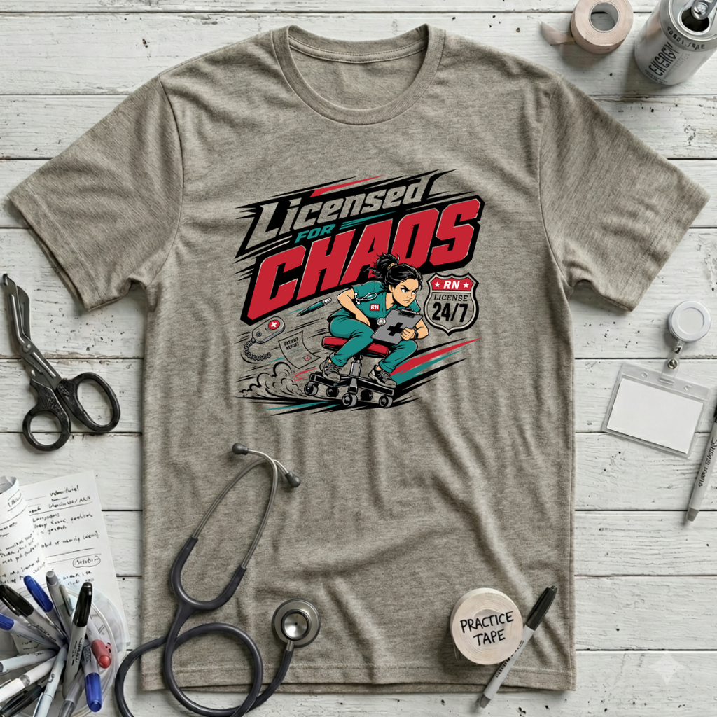 Licensed for Chaos T-Shirt - Heather Stone