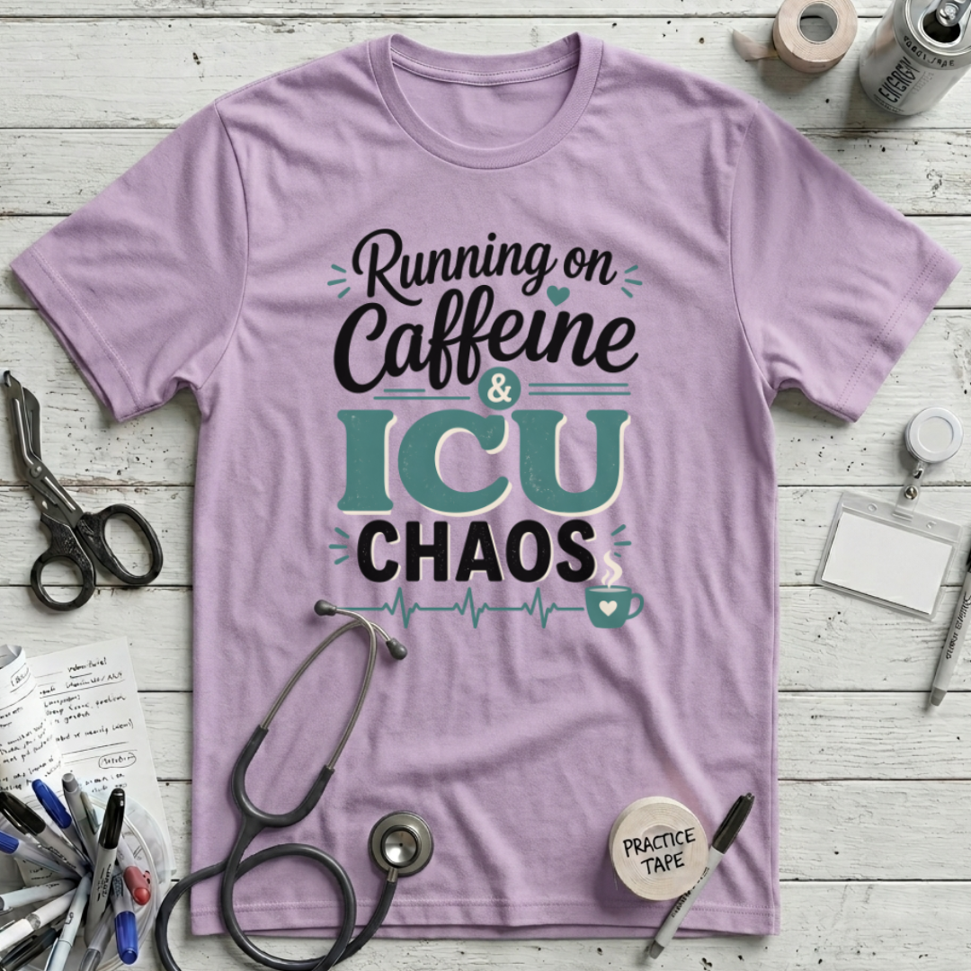 Running on Caffeine & ICU Chaos T-Shirt