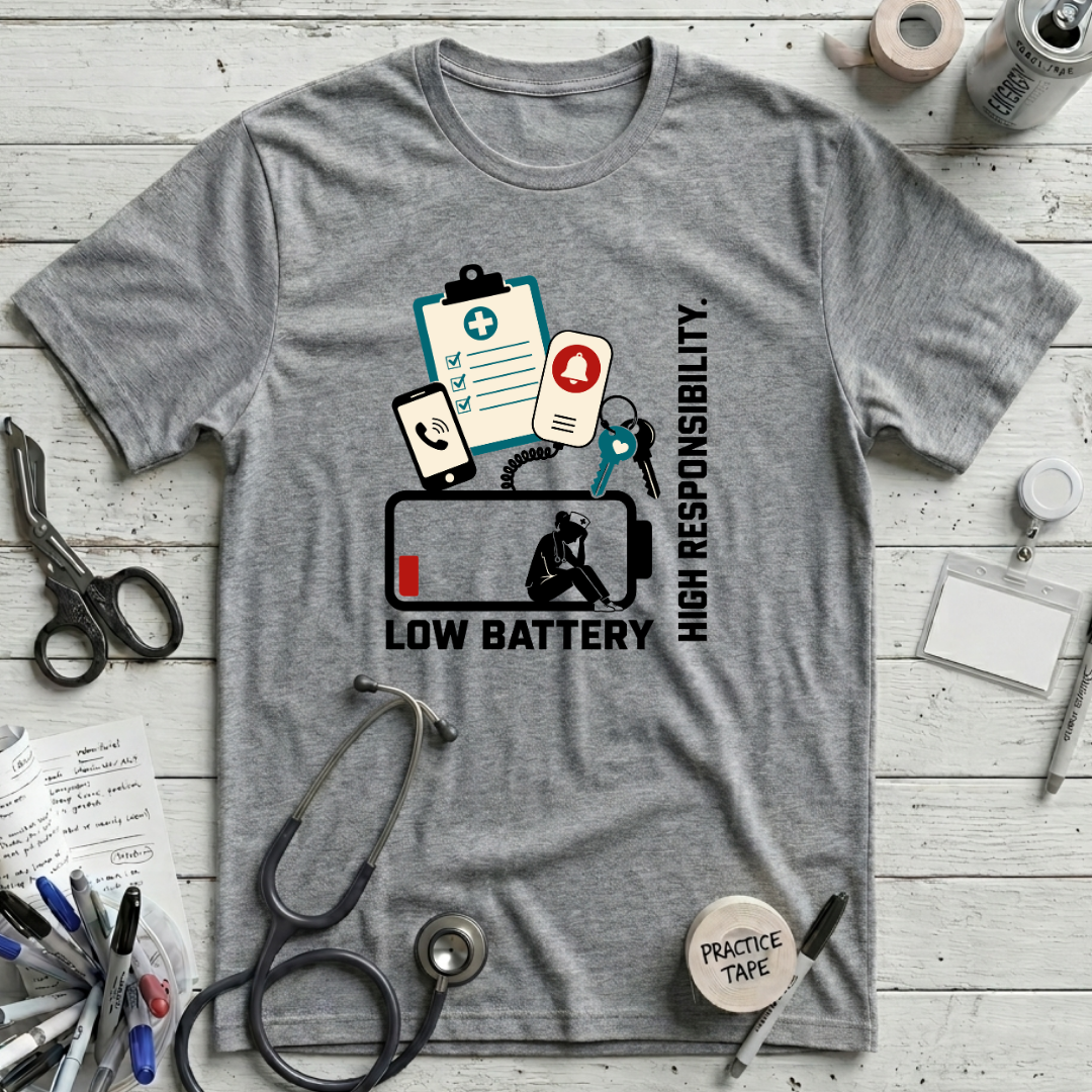 Low Battery T-Shirt - Athletic Heather