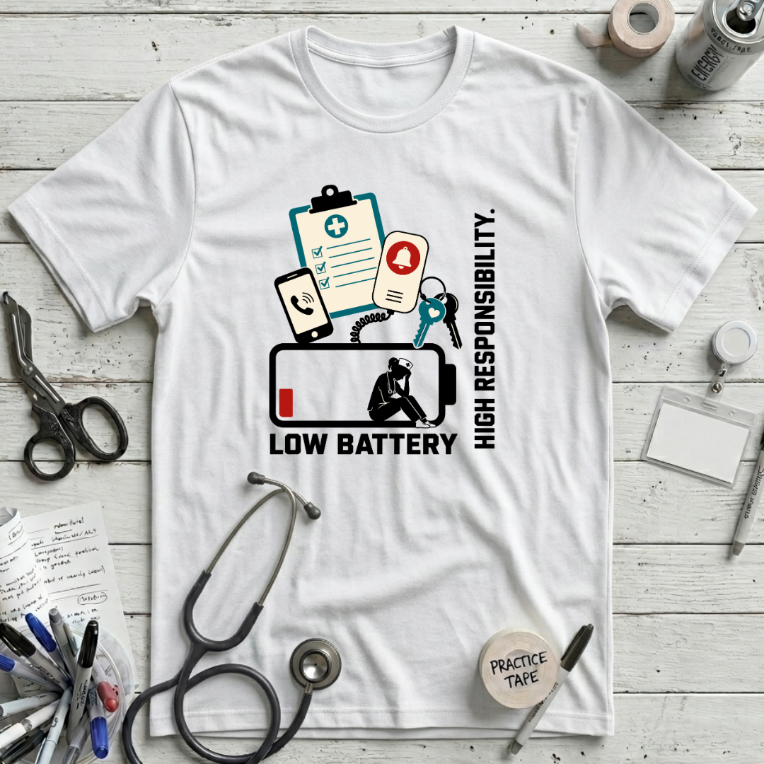 Low Battery T-Shirt - White