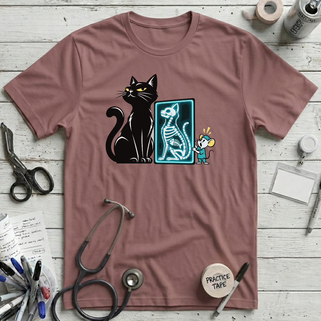 Cat X-Ray T-Shirt - Mauve